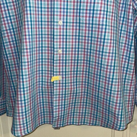 Paul Fredrick multi colored pastel check cotton long sleeve shirt - Picture 3 of 10
